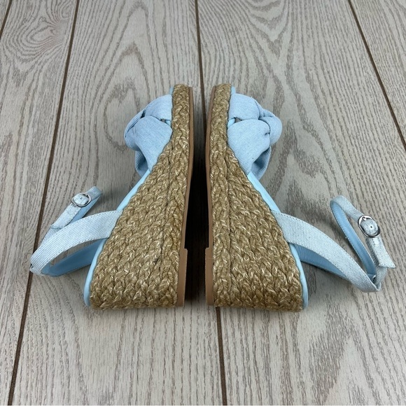 Stuart Weitzman Playa Espadrille Knot Wedge Sandals 38/7.5B Vintage Denim $395 - Picture 5 of 10